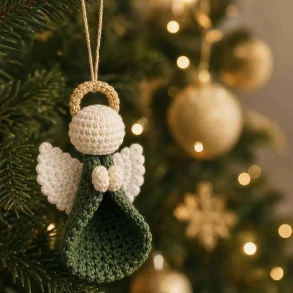 Cute Crochet Angel DIY Kit Handmade Knitted Angel Pendant Beginner Friendly