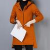 Womens Lapel Cashmere Wool Blend Trench Long Coat Hooded Outwear Oversize Jacket