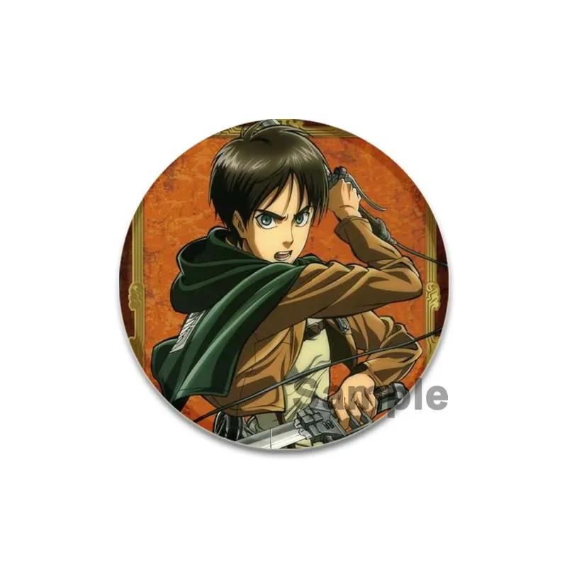 32/44/58 мм аниме Атака титанов Броши для ювелирных изделий Аксессуары Косплей Значок Мультфильм Подарочные рюкзаки Сумки Кнопки Значки Фанаты Коллекция