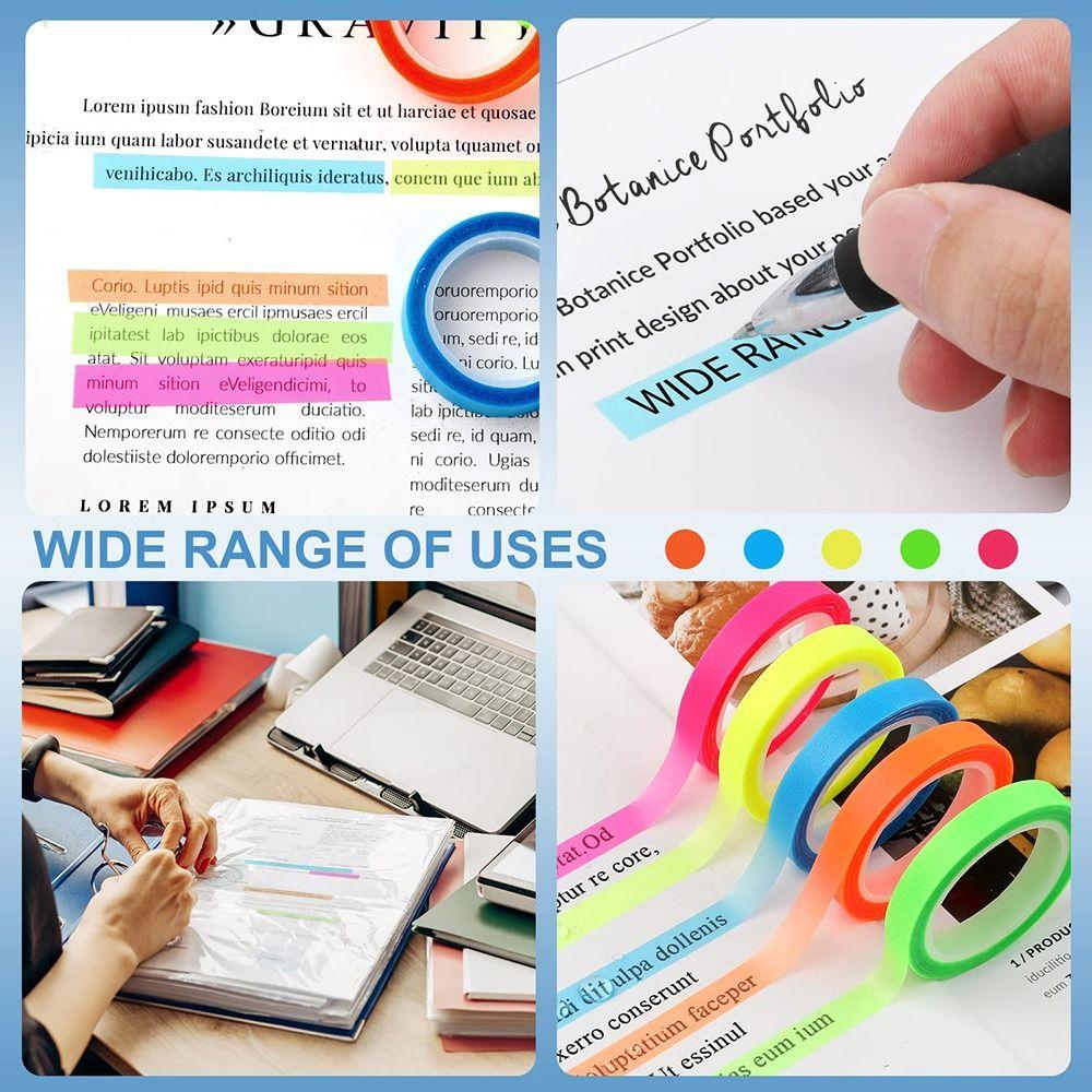 PET Fluorescent Index Tabs Transparent Label Stickers Highlighter Sticker DIY Scrapingbook