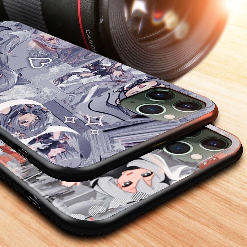 Genshin Impact для Apple iPhone 13 12 11 SE XS XR X 7 8 6 5 S mini Plus Pro MAX 2020, мягкий черный чехол для телефона