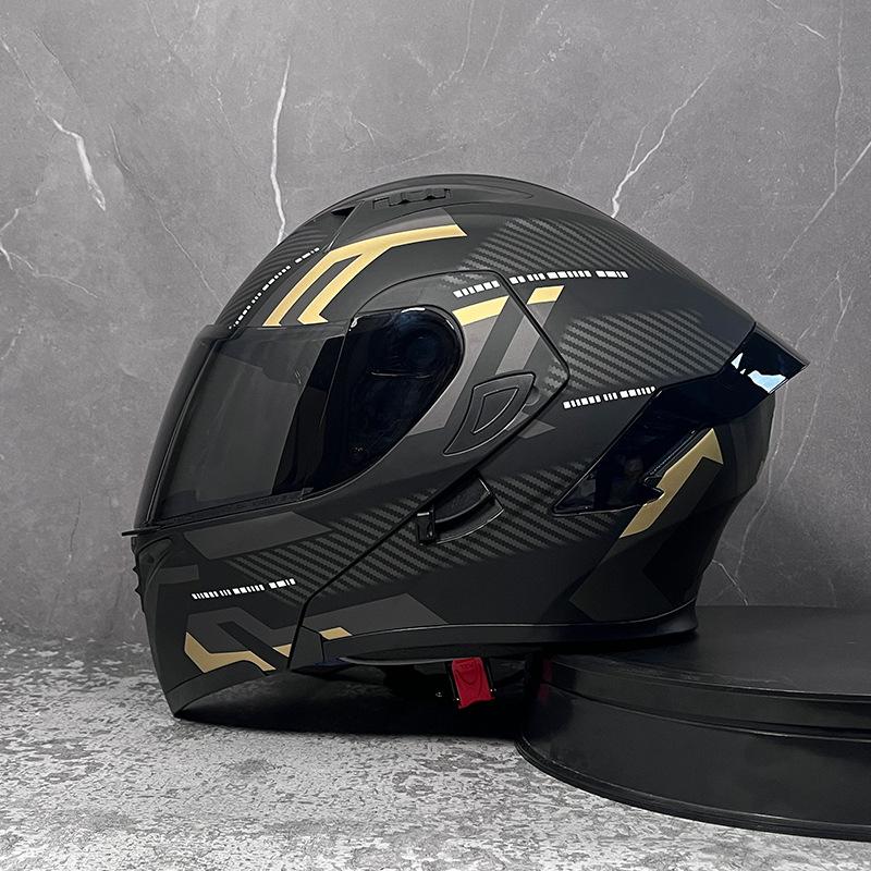 Motorcycle Helmets Men's and Women's Unveiling Helmets Full Helmets Tail Rider Bluetooth Locomotive Men's and Women's Winter Personality Electric