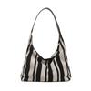 Fashionable 2024 Large Capacity Striped Canvas Tote Handbag For Daily Use