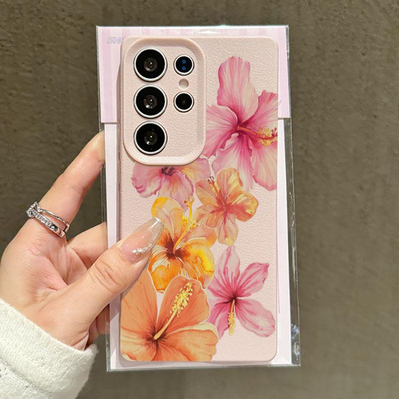 Чехол для телефона Samsung Galaxy S25 S24 S23 S22 S21 FE Plus Ultra с акварельным цветком гибискуса для A55 A35 A15 A16 A56 A53 A54