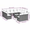 12 piece Garden Sofa Set with Cushions Light Grey Poly Rattan