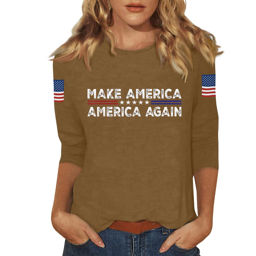 Women's Casual Fashionable Sexy Comfortable Neck Three-Quarter Sleeve Top