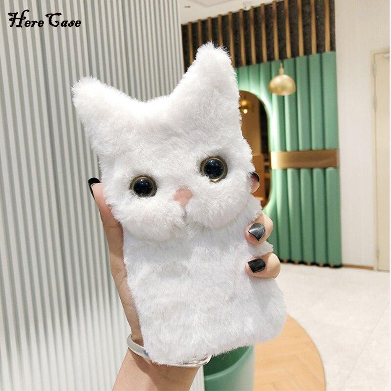 Зимний теплый плюшевый чехол для телефона iPhone 14 13 12 11 Pro max X XR 7 8 plus/Redmi 9 9A 9C 9T 8 A 10 Note 10 8 9 pro/Samsung Zfold 4 A12 A22 A32 A52 A51