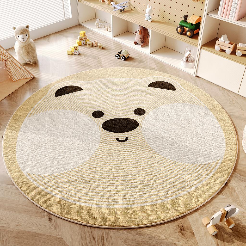 Animal Patterns Bedroom Decor Washable Carpet Cute Round Carpets for Living Room Fluffy Soft Children Floor Mat Thick Plush Rug