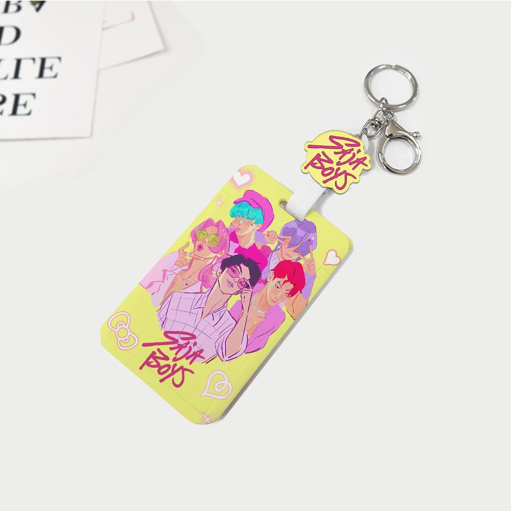 Кардхолдер с выдвижной крышкой типа пуш-пул, акриловый декоративный брелок, автоматическая телескопическая веревка, сделай сам