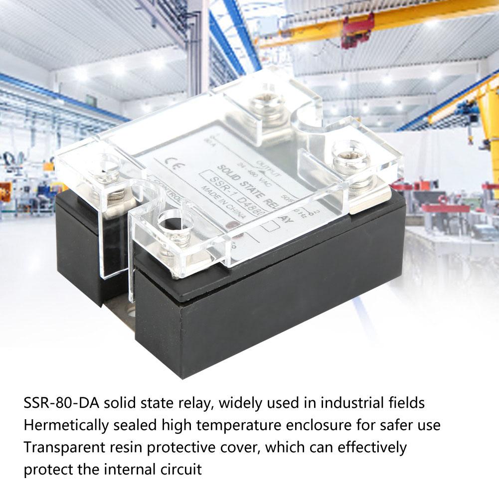 SSR80DA Твердотельное реле SSR Твердотельный модуль Управление постоянным током Переменный ток 332 В постоянного тока 24480 В переменного тока