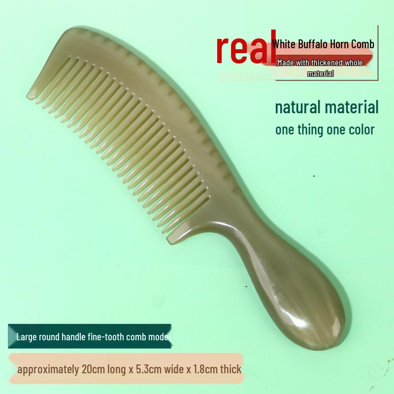 Утолщенная Премиальная Резная Белая Буйволиная Роговая Расческа - Доступны Различные Стилі