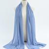 Women's Solid Color Pearl Chiffon Bubble Scarf, Long Silk Headscarf, 70x180cm, Middle Eastern Style