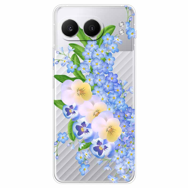 Чехол для Oneplus Nord 4 6,74'' Цветы Прозрачный ТПУ Силикон Funda Capa для Oneplus Nord 4 Nord4 5G Мягкие Чехлы Сумки