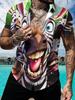 A Casual Shirt for Men Featuring a Group of Cartoon Zebras with Exaggerated Expressions