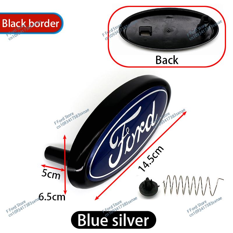 BBAA3 Ford ABS 145mm Car Front Head Hood Bonnet Logo Rear Ford Blue Badge For Mondeo Focus Fusion MK2 MK4 F150 F250 Car Emblem
