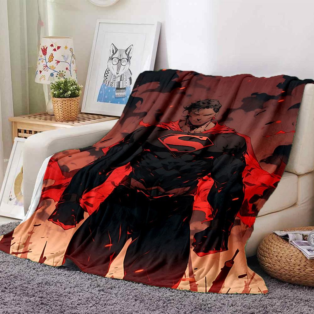 1pc Superman black suit Flannel Blanket Soft Warm Throw for Home, Office, Travel, All-Season Cozy Bedding GiftL1100