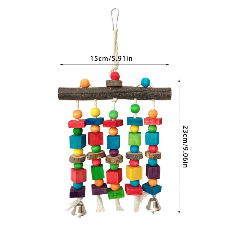 MultiPurpose Bird Chewing Climbing Block Puzzle Toy Natural Wood Perch Random Color Accessories For Parrots Beak Care