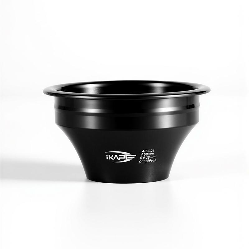 IKAPE Variable Diameter Espresso Portafilter Convex Basket 58mm  Black,Precision High Extraction for 58mm Bottomless Portafilter