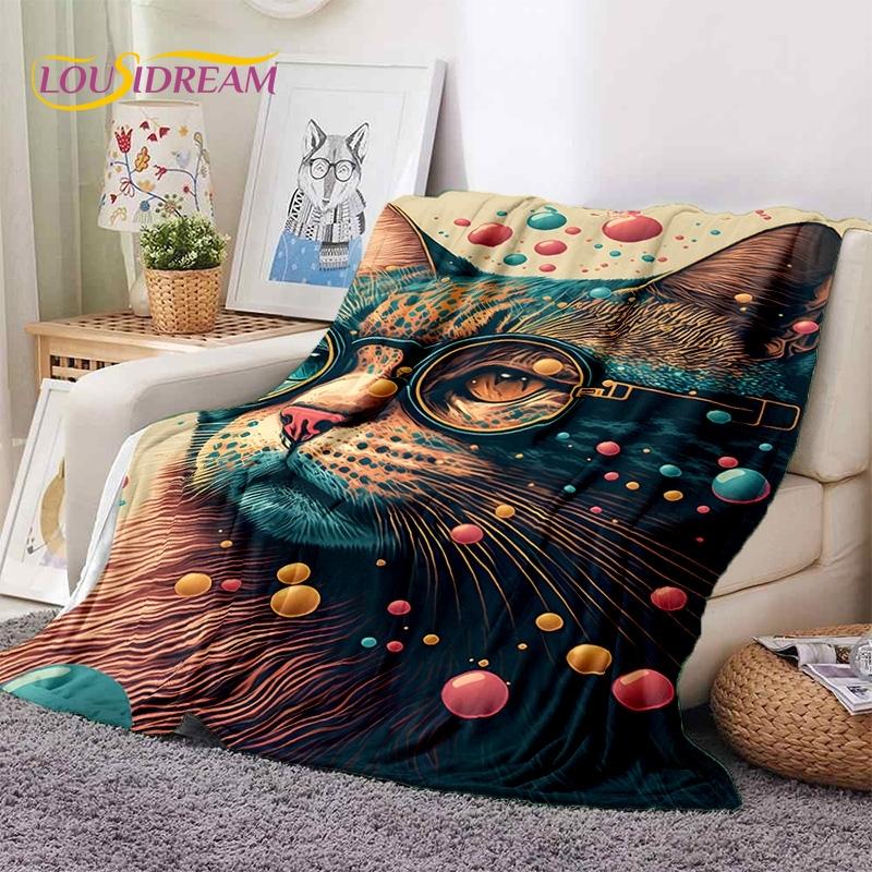 3D Persian Cat,Cute Calico Cat,Ragdoll Cartoon Soft Blankets,Keep Warm Throw Blanket for Picnic Beds Sofa Home Bedroom Gift Kid