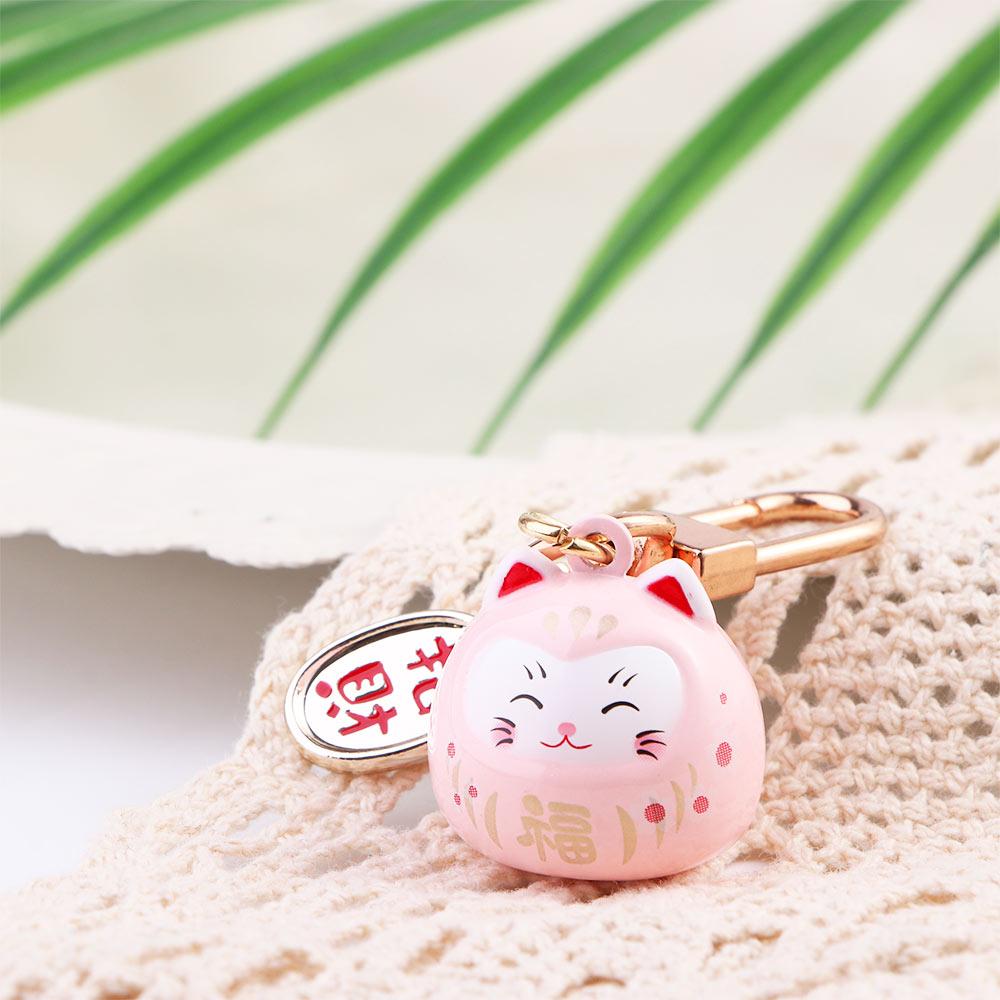 Car Key Charm Door Key Silicone Pendant Maneki Neko Keyrings Lucky Cat Keychains Bag Decoration