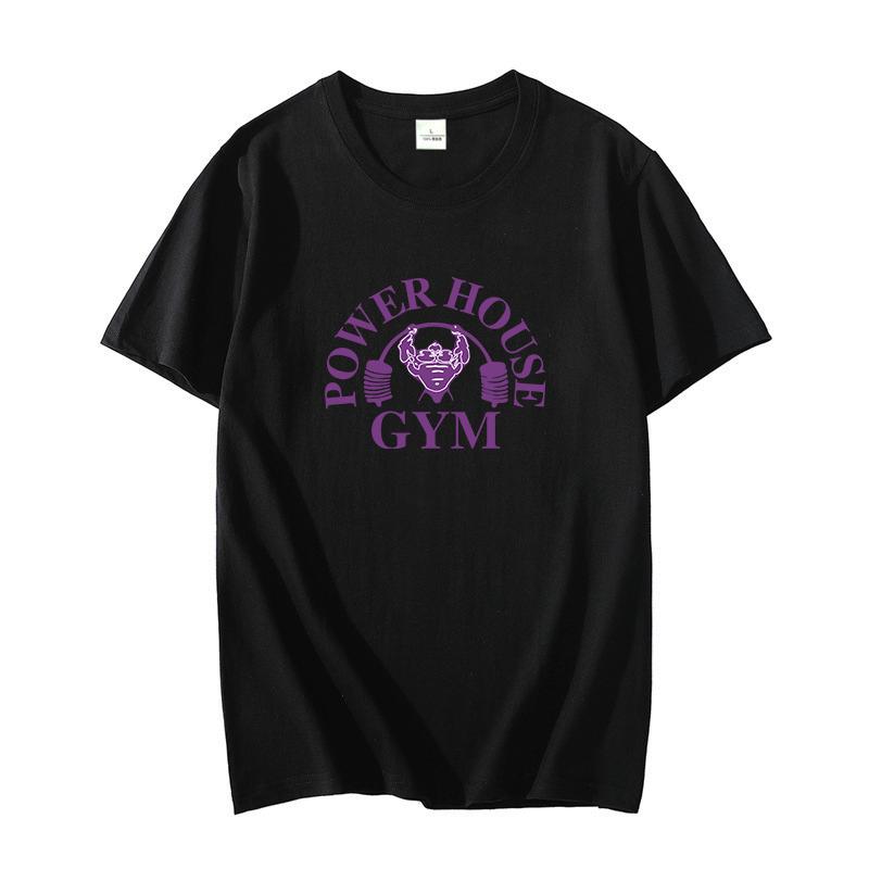 Powerhouse Gym Унисекс Хлопковая Футболка Графические Футболки Модная Оверсайз Футболка Футболки с коротким рукавом Летняя Мужская Одежда