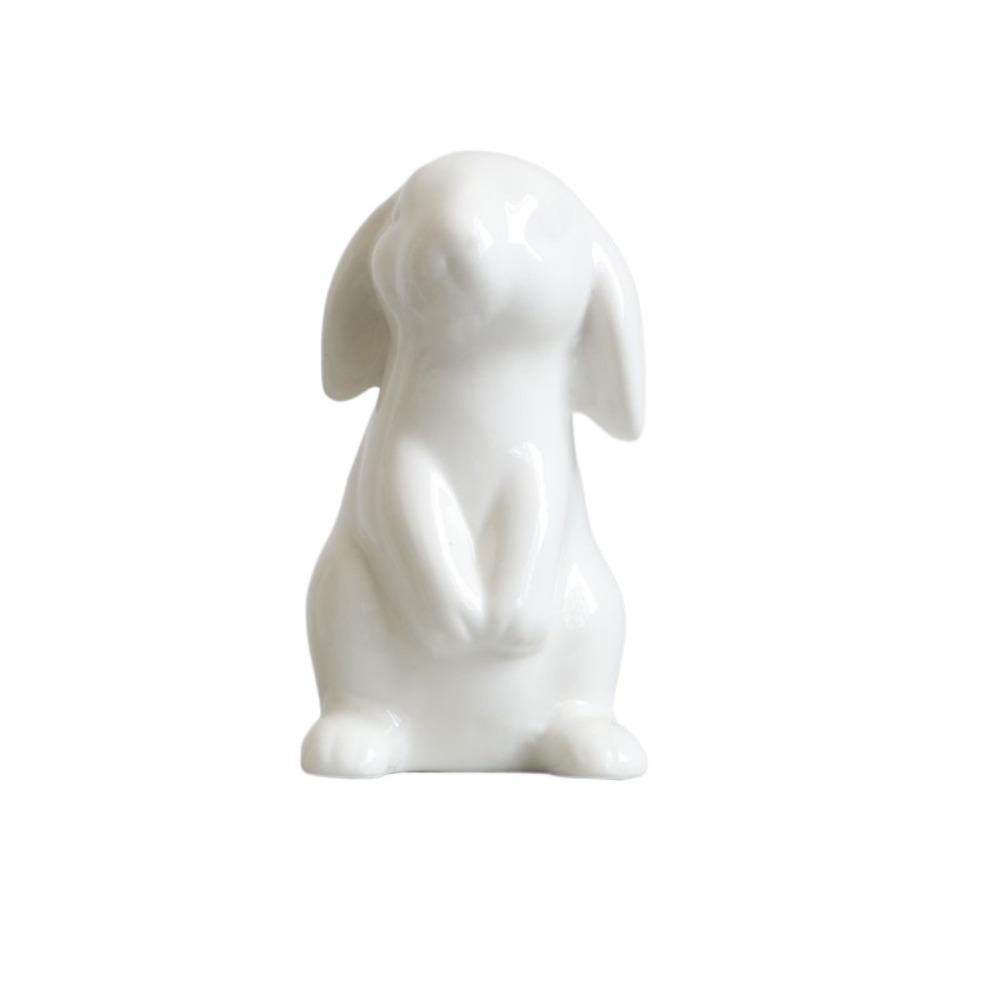 Cute Bunny Statue Simple Rabbit Model Micro Landscape Animal Sculpture  Cabinet