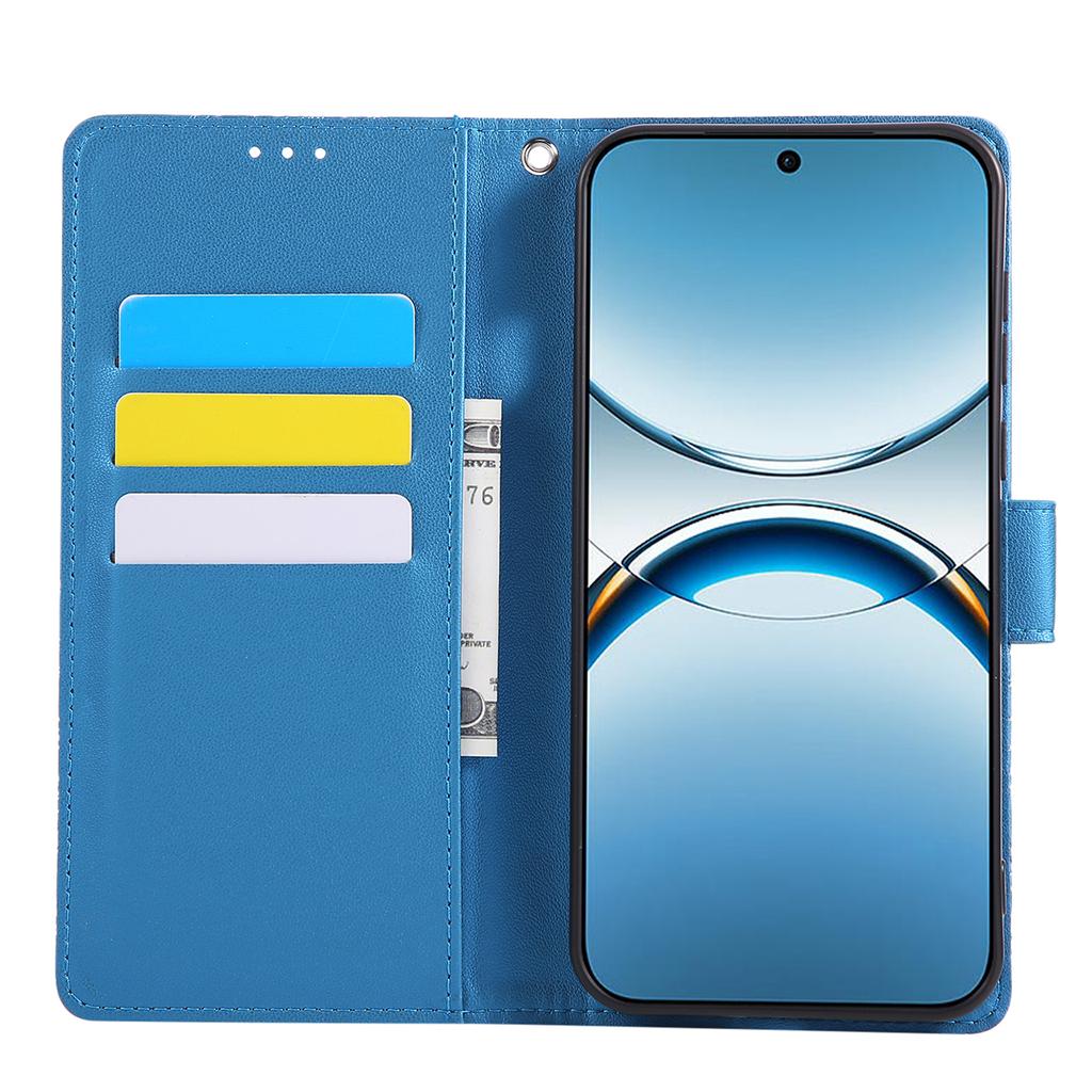 For Oppo Find X8 5G Case Rose Flower PU Leather Wallet Phone Cover with 3 Card Slots/Wrist Strap