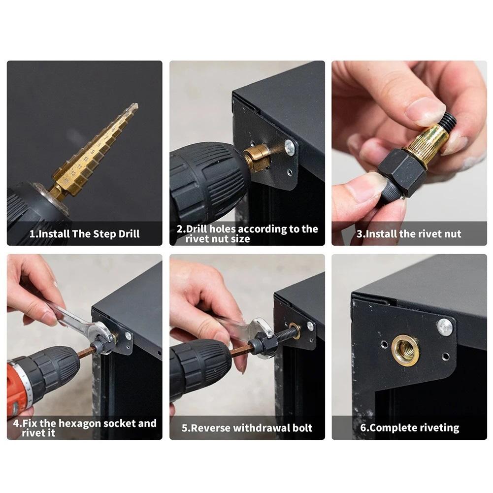 Carbon Steel Rivet Nut Tool Tip for Manual Riveters Supporting M10 Rivet Nut Sizes in Automotive Body and Chassis Assembly