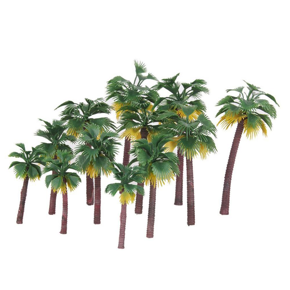 Layout Rainforest Plastic Palm Tree Scenery Model Artificial Palm Tree Leaves with High Quality