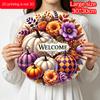 2D Flat Printing, 1pc Aluminum Pumpkin Decorative Plate, Suitable for Thanksgiving Decor, Applicable for Bedroom, Kitchen, Garden, Garage, Park
