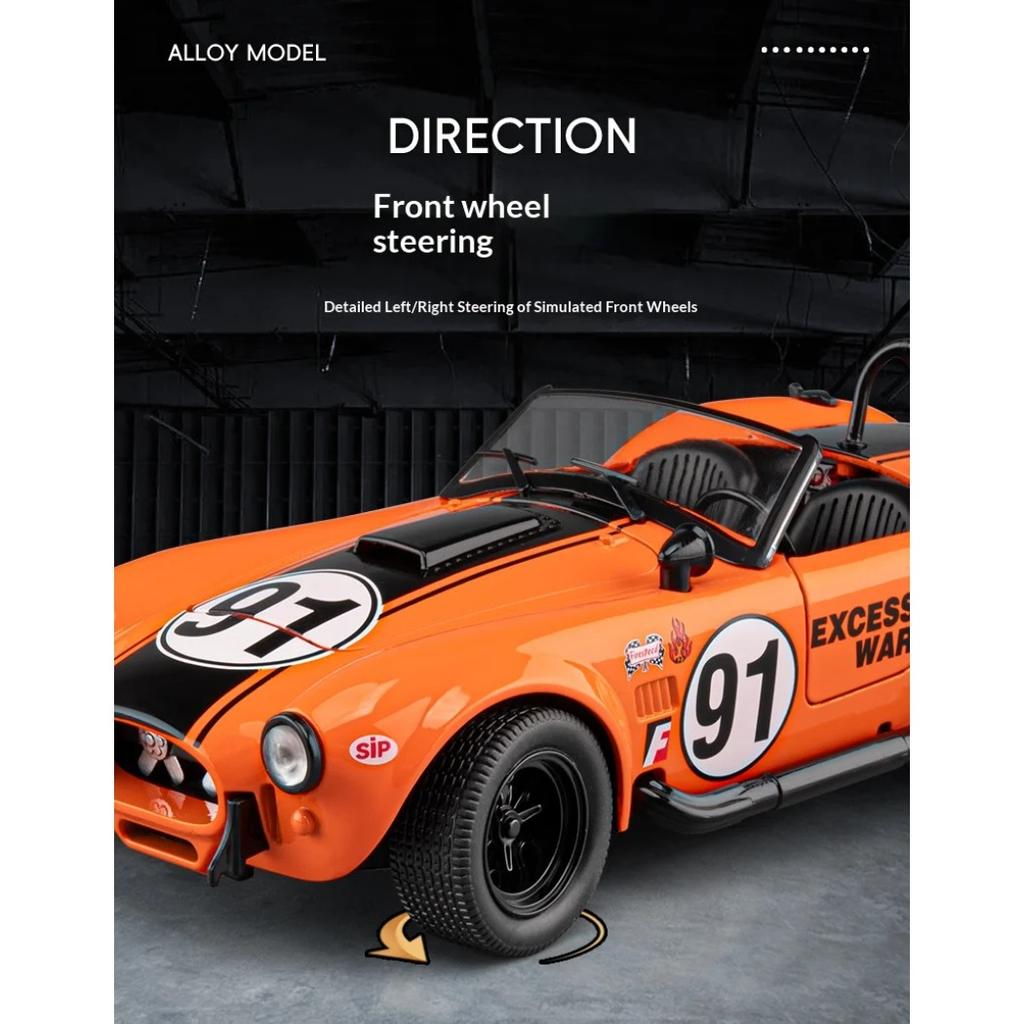 1/22 Ford Shelby Cobra Реплика Литой Модель Автомобиля Кабриолет Ретро Коллекция Классический Автомобиль Игрушечная Машина Подарок Мальчику на Праздник День Рождения