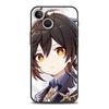 Genshin Impact Game Роскошный чехол для телефона iPhone 13 15 14 12 11 Pro MAX XR X SE XS 7 8 Plus Силиконовый черный защитный чехол