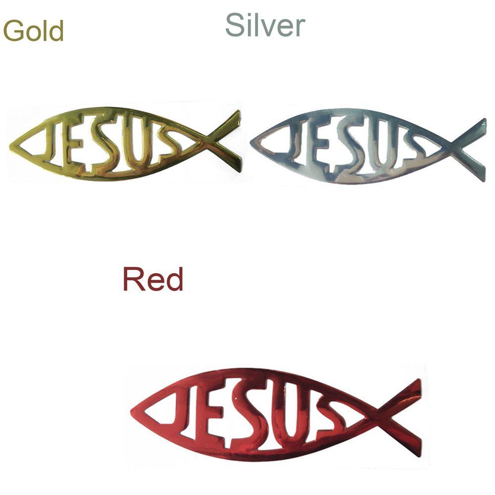 Popular Decoration Funny Jesus Fish Symbol Logo Vinyl Car Sticker Window Decal