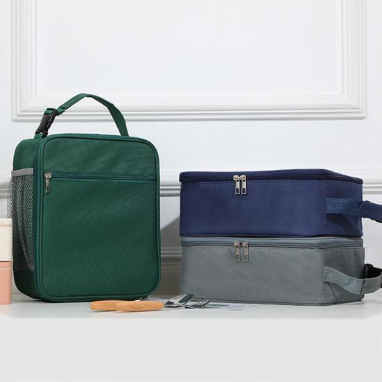 Lunch Box Bag Convenient School Supply Easy To Clean Insulated Bento Box Bag Practical Freshness Preservation Oxford Cloth