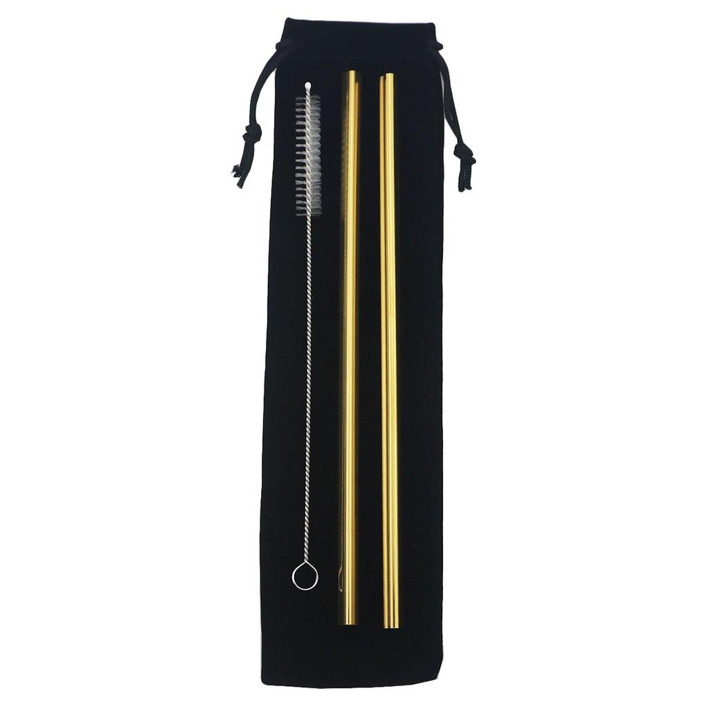 Metal Straw Reusable Drinking Straw Set 304 Stainless Steel Straw Straight Straw With Cleaner Brush Party Bar Accessories