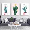 Скандинавская ручная роспись кактуса в горшке, плакат с принтом, картина на холсте, картина для прохода, настенное искусство для дома, граффити, современное украшение для спальни
