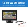 Автомобильная камера заднего вида с широким углом обзора 4,3" TFT LCD дисплей или монитор водонепроницаемый ночное видение задний ход резервное копирование 2в1 парковка Revere