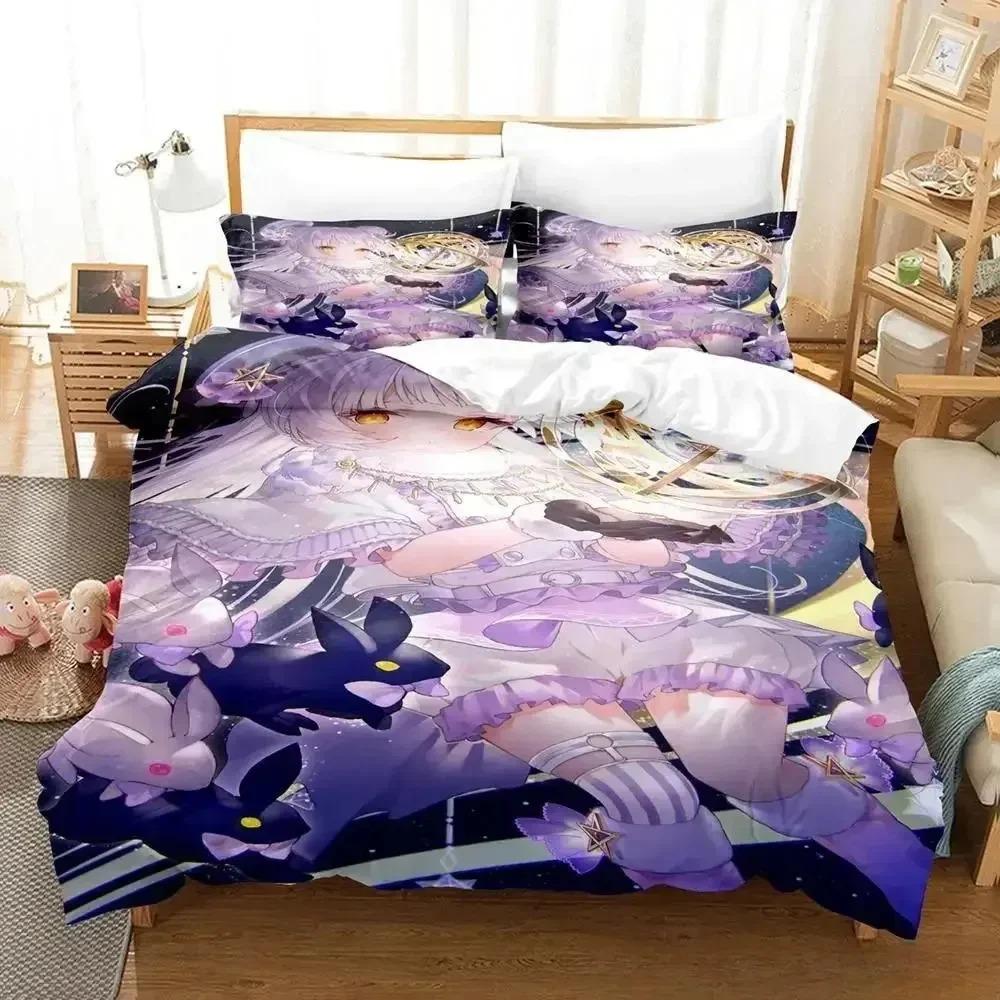 Новый комплект постельного белья Murasaki Shion, 3D-печать, подходит для спальни, мягкий, с мягкой тканью, комплект пододеяльника с наволочками, для детей, детское, домашний текстиль