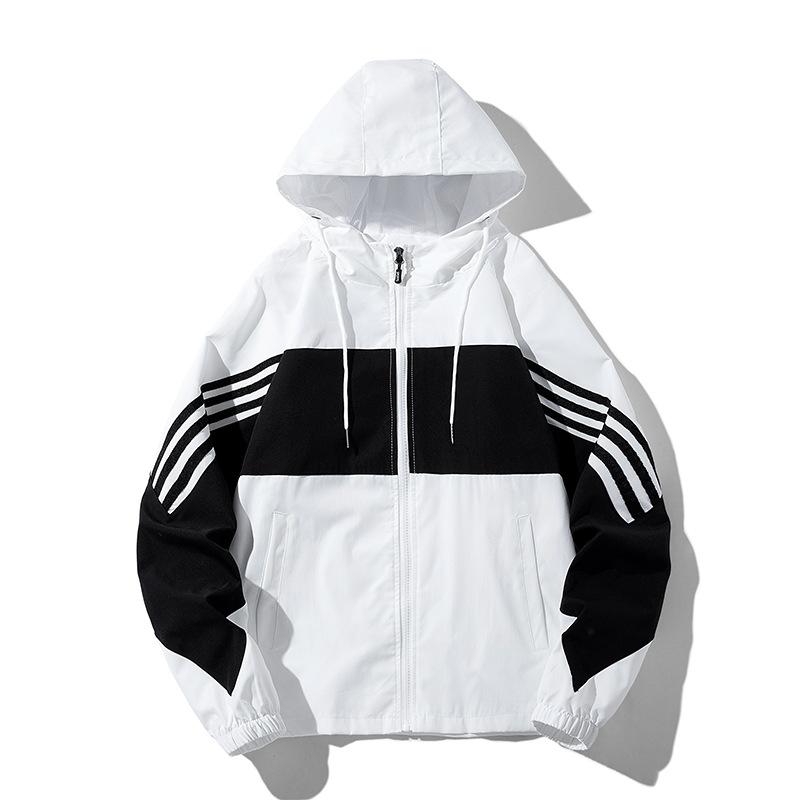 Autumn Couple Jacket Men's and Women's Autumn Casual Windbreaker Outdoor Running Sports Thin Hooded Color Blocked Jacket