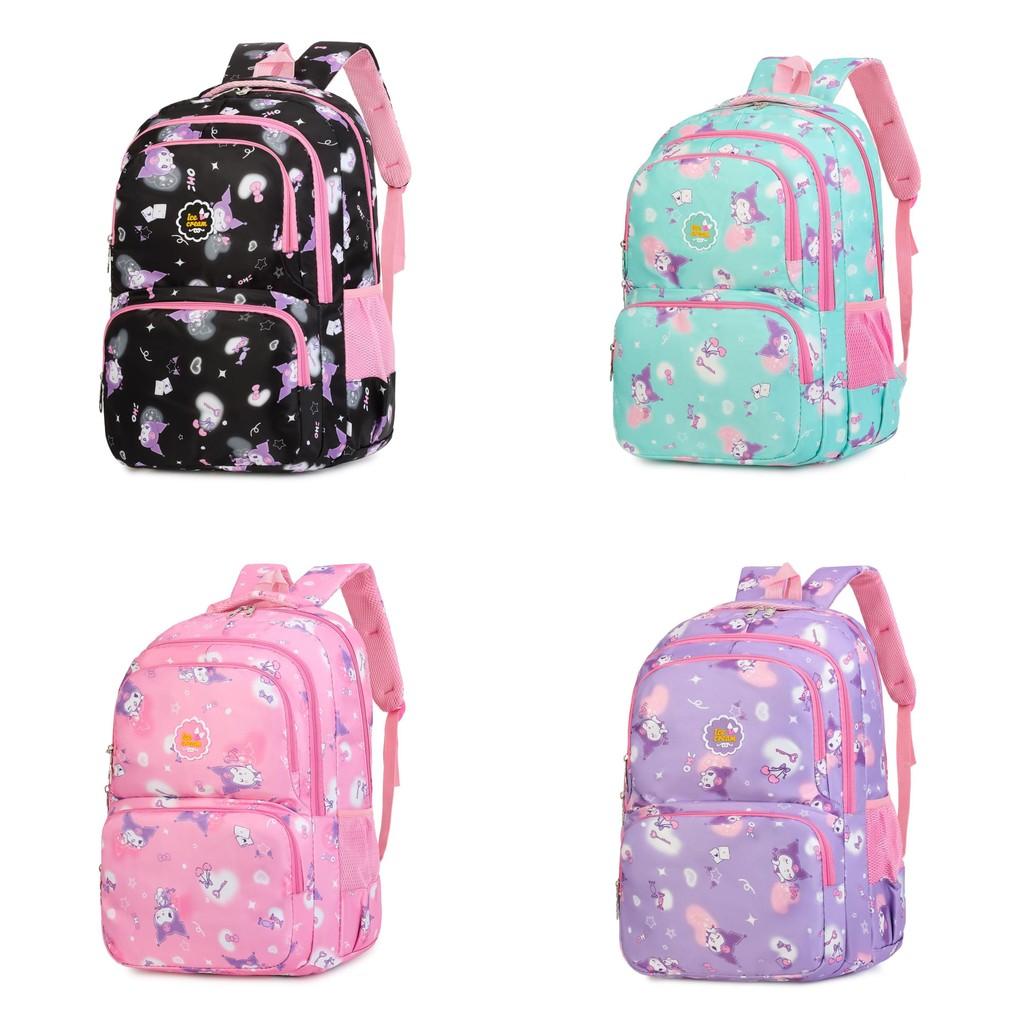 Kuromi Pattern Student Backpack With Breathable Oxford Fabric For Casual School Use