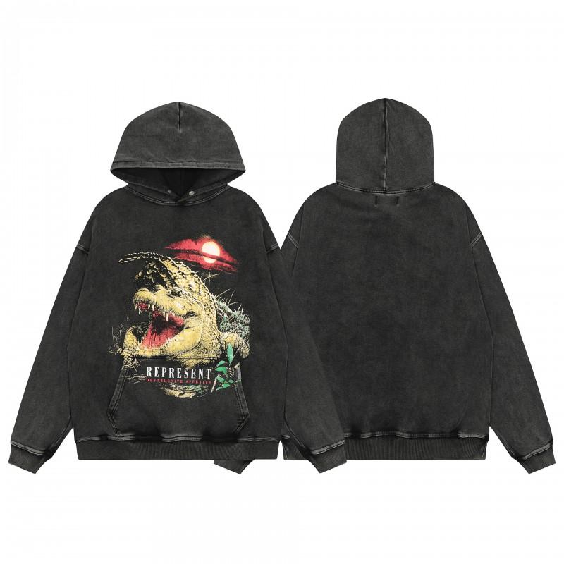 Unisex Oversized Hooded Sweatshirt With Tropical Palm Print Streetwear Cotton Fleece Pullover Winter