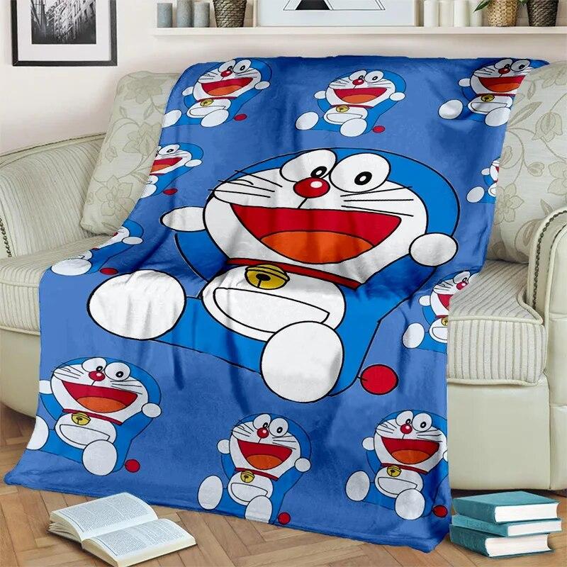 3D Printing D-Doraemon Anime Cartoon Blanket,Soft Throw Blanket for Home Bedroom Bed Sofa Picnic Travel Office Cover Blanket Kid