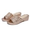 Classic Women Wedge Slippers Home Comfortable Women Fish-mouth Sandals Flip Flops Summer Lace Slides Four Seasons Large Size 41