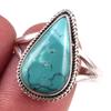 Кольцо ручной работы из стерлингового серебра 925 пробы с натуральным тибетским бирюзовым камнем S.10 C8T05
