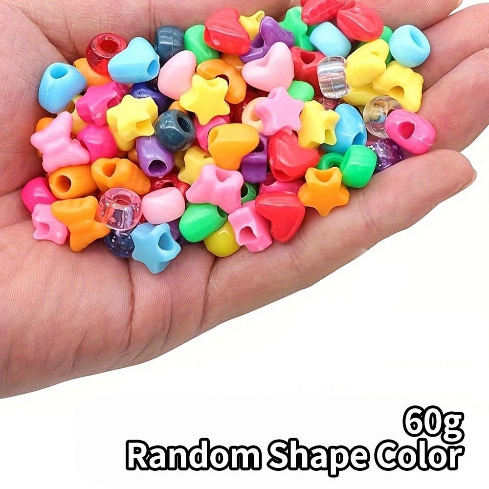 20/40/60 г разноцветные пластиковые бусины маленькие перфорированные бусины для творчества бусины в форме звезд, сердец, цветов для браслетов бусины для плетения волос бусины для изготовления украшений