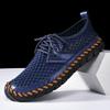Мужская сетчатая повседневная обувь для лета дышащая уличная мягкая размер 38-48 удобная ручной работы уличная спортивная обувь новинка 2025