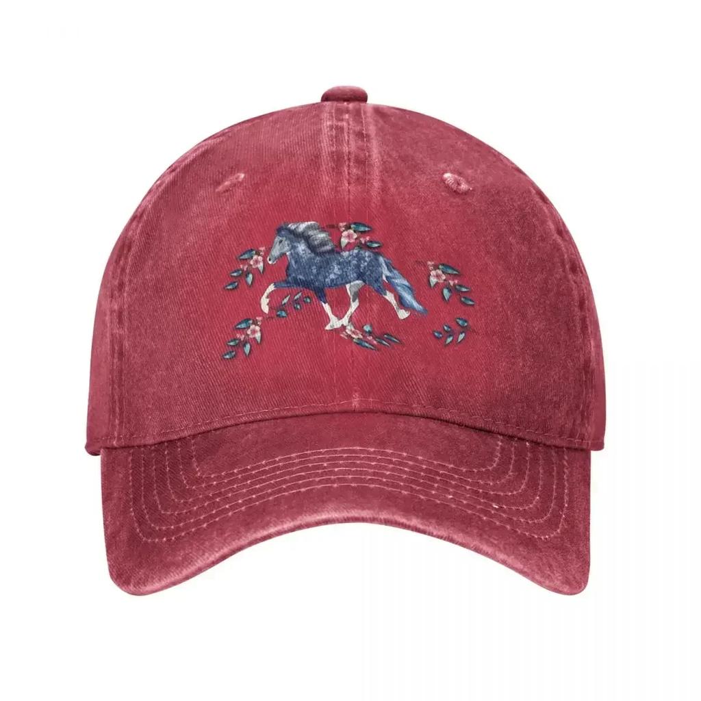 Blámóea and the Flowers Icelandic Horse Baseball Cap Brand Unisex cap cute Hood western Hat Unisex Caps Womens