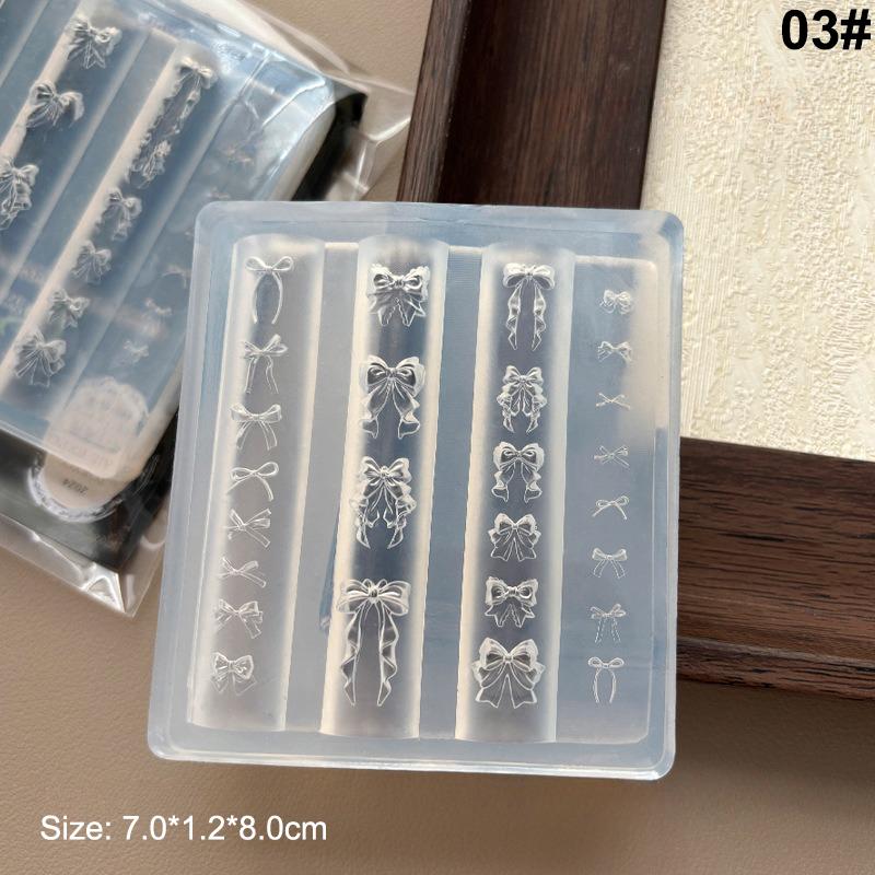 3D Форма в виде ленты-бантика, Штамповочные трафареты, Форма для геля УФ, Форма для нейл-арта, Силиконовая форма для лепки, DIY Дизайн, Украшения для ногтей-шармы