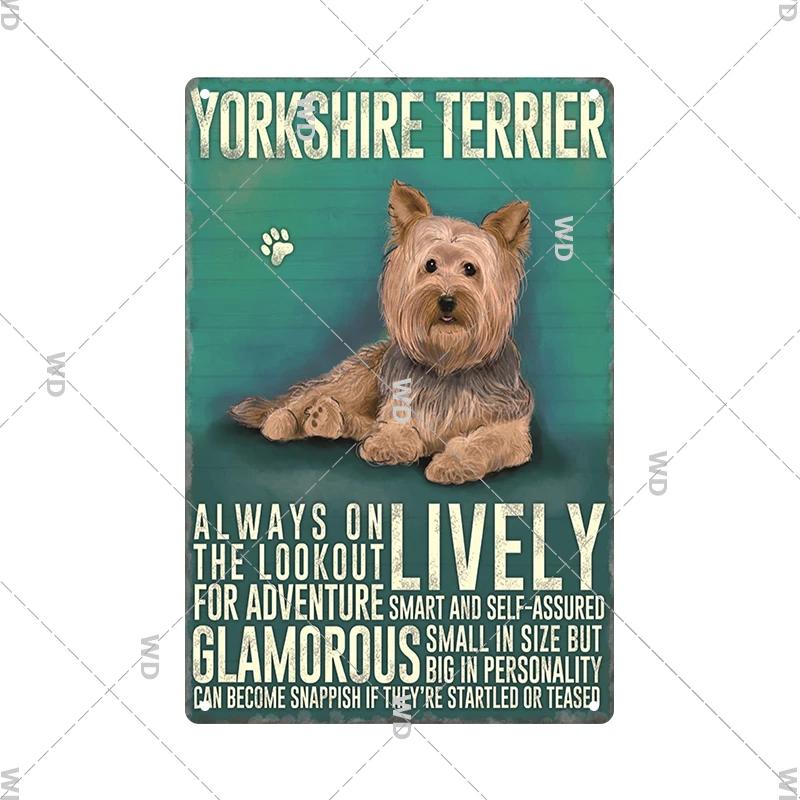 Винтажные жестяные вывески с собакой, декоративная доска, металлическая пластина в стиле ретро для дома, гостиной, мужская пещера, кафе, ферма, ретро-плакат, настенный художественный декор
