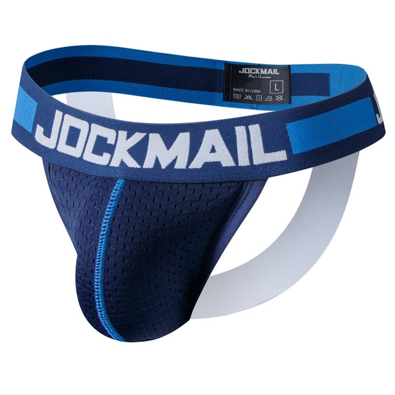 Бандажи JOCKMAIL, модные мужские стринги с низкой талией, нижнее белье, сетчатые дышащие сексуальные бандажи Halo, спортивные повседневные мужские трусы-стринги